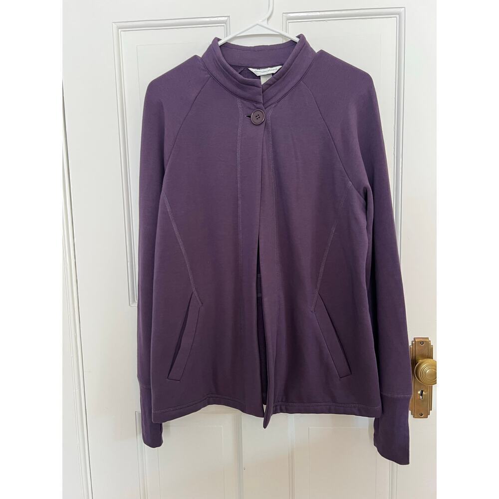 NEW Christopher & Banks Women's S Purple Plum Cardigan Sweater Open Front Cozy